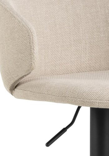 ACT NORDIC Ella barstol, m. rygln, armln, fodsttte og drejefunktion - beige stof og sort stl