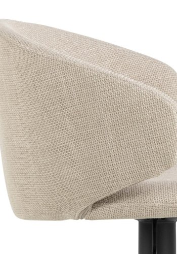 ACT NORDIC Ella barstol, m. rygln, armln, fodsttte og drejefunktion - beige stof og sort stl