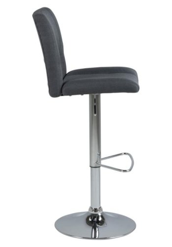 ACT NORDIC Sylvia barstol, m. rygln, fodsttte, drejefunktion, gaspatron - mrkegr stof/krom stl