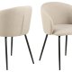 ACT NORDIC Eleanor spisebordsstol, m. armln - beige stof og sort stl