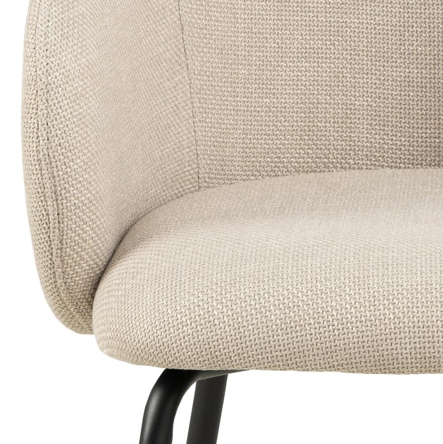 ACT NORDIC Eleanor spisebordsstol, m. armln - beige stof og sort stl