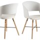 ACT NORDIC I_Luna spisebordsstol, m. armln, hvid PU, mat hvid polypropylen og mat bg