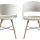 ACT NORDIC I_Luna spisebordsstol, m. armln, hvid PU, mat hvid polypropylen og mat bg