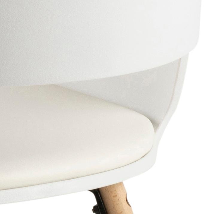 ACT NORDIC I_Luna spisebordsstol, m. armln, hvid PU, mat hvid polypropylen og mat bg