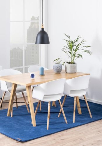 ACT NORDIC I_Luna spisebordsstol, m. armln, hvid PU, mat hvid polypropylen og mat bg