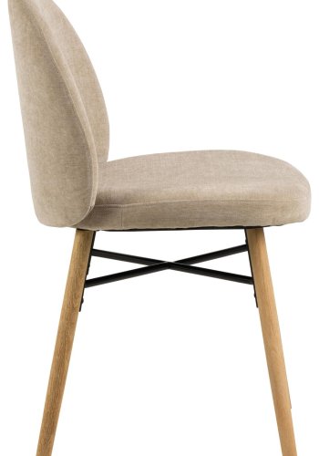 ACT NORDIC Sophia spisebordsstol - beige stof og mat natur egetr