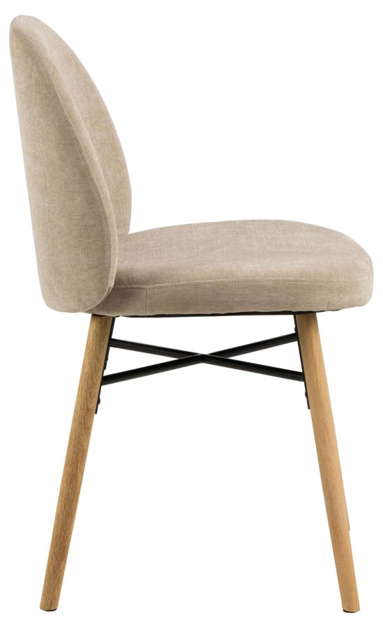 ACT NORDIC Sophia spisebordsstol - beige stof og mat natur egetr