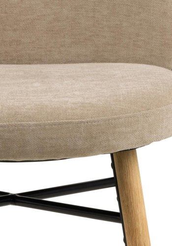 ACT NORDIC Sophia spisebordsstol - beige stof og mat natur egetr