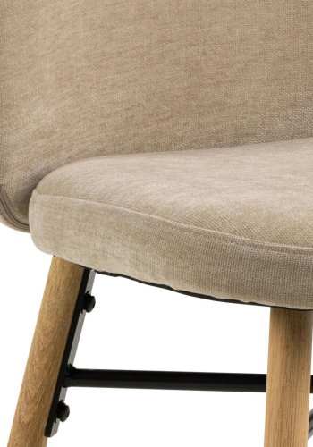 ACT NORDIC Sophia spisebordsstol - beige stof og mat natur egetr