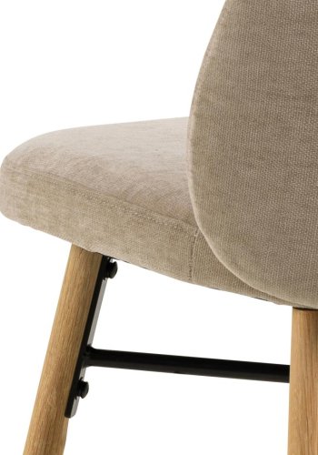 ACT NORDIC Sophia spisebordsstol - beige stof og mat natur egetr
