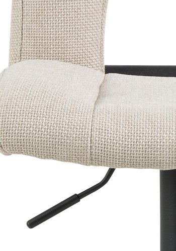 ACT NORDIC Sylvia barstol, m. rygln, fodsttte, drejefunktion, gaspatron - beige stof/sort stl