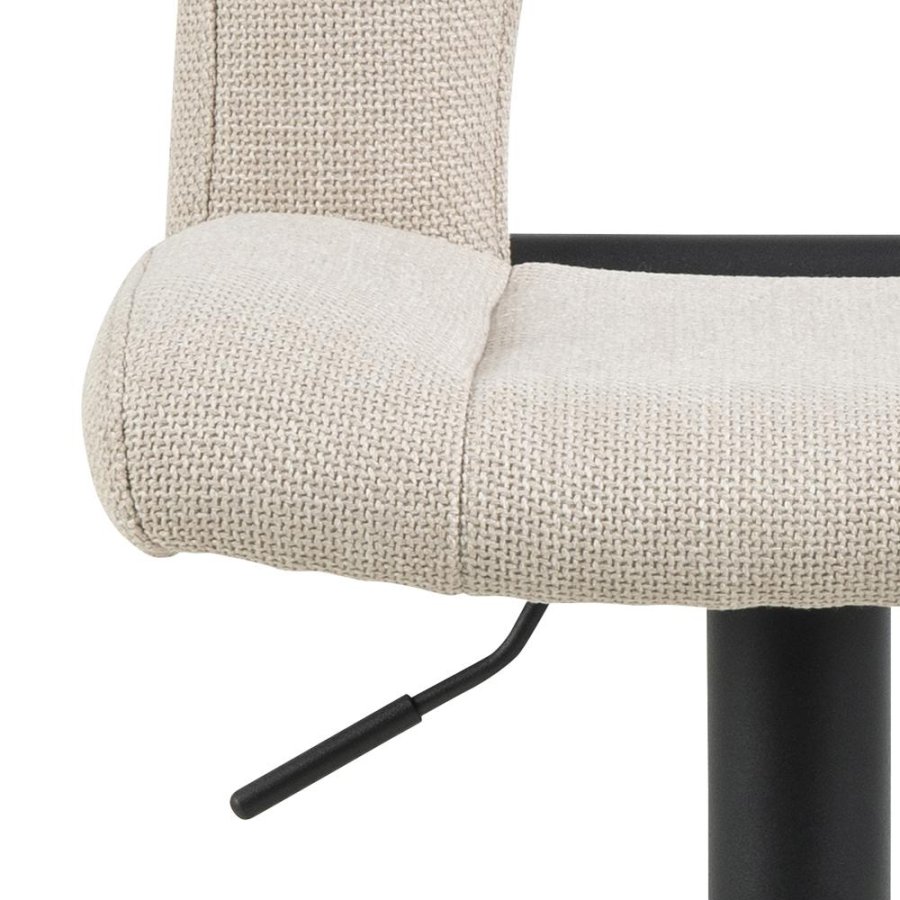 ACT NORDIC Sylvia barstol, m. rygln, fodsttte, drejefunktion, gaspatron - beige stof/sort stl