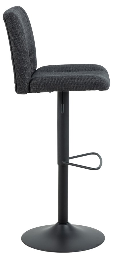 ACT NORDIC Sylvia barstol, m. rygln, fodsttte, drejefunktion, gaspatron - mrkegr stof/sort stl