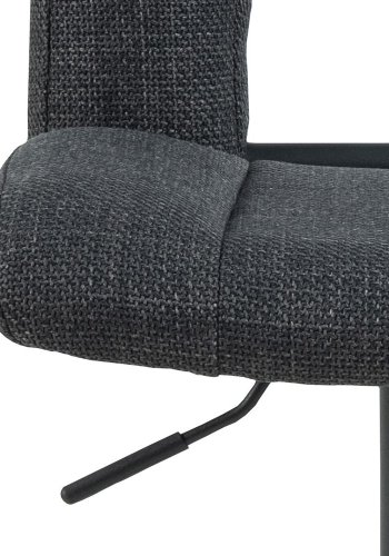 ACT NORDIC Sylvia barstol, m. rygln, fodsttte, drejefunktion, gaspatron - mrkegr stof/sort stl