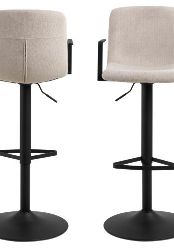 ACT NORDIC Pablo barstol, m. rygln, fodsttte, drejefunktion, gaspatron - beige stof/sort stl