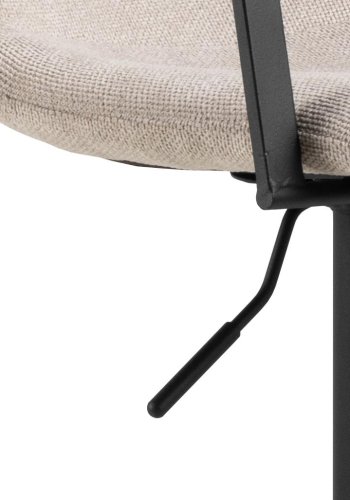 ACT NORDIC Pablo barstol, m. rygln, fodsttte, drejefunktion, gaspatron - beige stof/sort stl