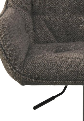 ACT NORDIC Brooke barstol, m. rygln, armln, fodsttte, drejefunktion - taupe stof og sort stl