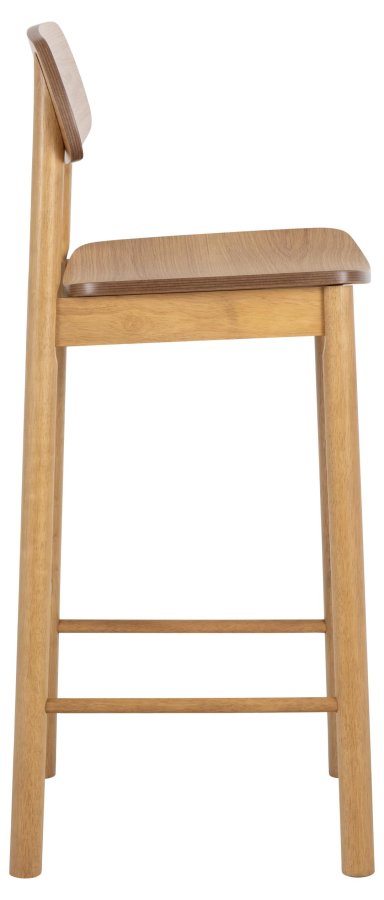 ACT NORDIC Barlow barstol, m. rygln, fodsttte - eg acryl lak egefiner og eg acryl lak gummitr