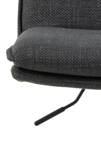 ACT NORDIC Flynn barstol, m. rygln, drejefunktion, gaspatron, fodsttte - mrkegr stof, sort stl