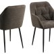 ACT NORDIC Brooke spisebordsstol, m. armln - taupe stof og sort stl