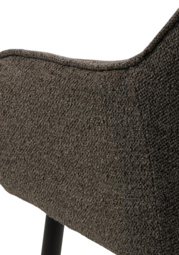 ACT NORDIC Brooke spisebordsstol, m. armln - taupe stof og sort stl