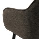 ACT NORDIC Brooke spisebordsstol, m. armln - taupe stof og sort stl