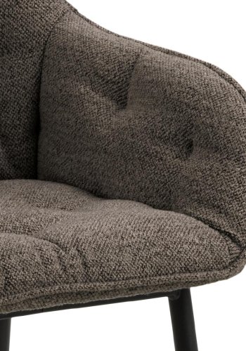 ACT NORDIC Brooke spisebordsstol, m. armln - taupe stof og sort stl