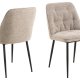 ACT NORDIC Brooke spisebordsstol - beige stof og sort stl