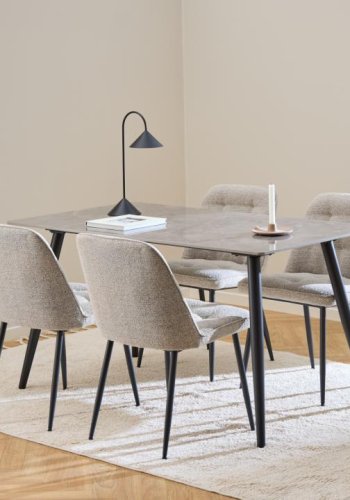 ACT NORDIC Brooke spisebordsstol - beige stof og sort stl