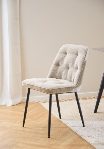 ACT NORDIC Brooke spisebordsstol - beige stof og sort stl