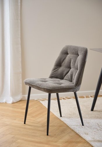 ACT NORDIC Brooke spisebordsstol - taupe stof og sort stl
