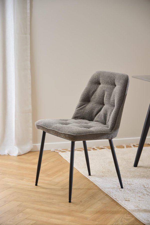 ACT NORDIC Brooke spisebordsstol - taupe stof og sort stl