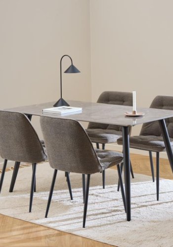ACT NORDIC Brooke spisebordsstol - taupe stof og sort stl