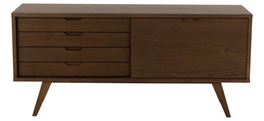 ACT NORDIC A-Line sknk, m. 1 skydelge, 1 hylde og 4 skuffer - rgfarvet egefinér