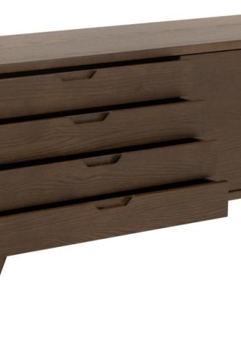 ACT NORDIC A-Line sknk, m. 1 skydelge, 1 hylde og 4 skuffer - rgfarvet egefinér