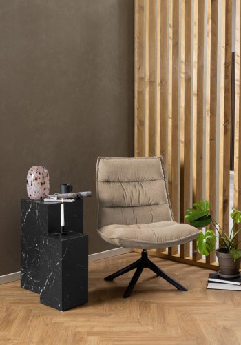 ACT NORDIC Blizzard drejestol - beige stof og sort stl