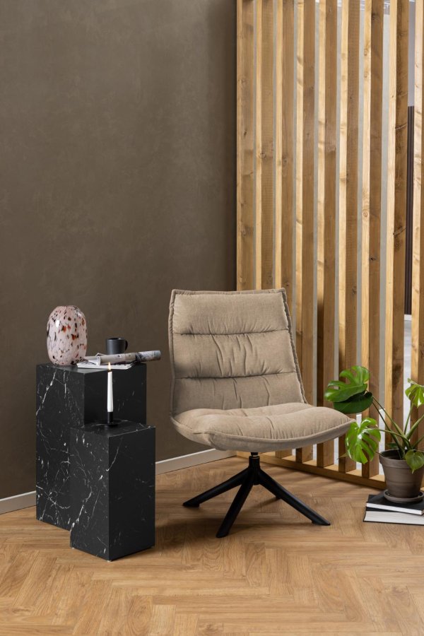 ACT NORDIC Blizzard drejestol - beige stof og sort stl