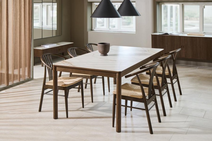 ACT NORDIC I_York spisebordsstol, m. armln - hvid papir reb og mat rgfarvet eg