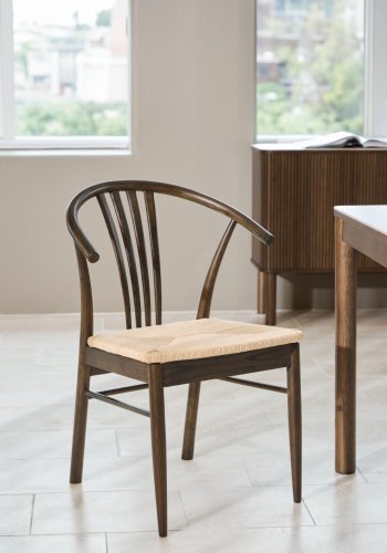 ACT NORDIC I_York spisebordsstol, m. armln - hvid papir reb og mat rgfarvet eg