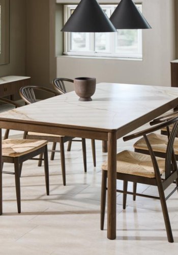 ACT NORDIC I_York spisebordsstol, m. armln - hvid papir reb og mat rgfarvet eg