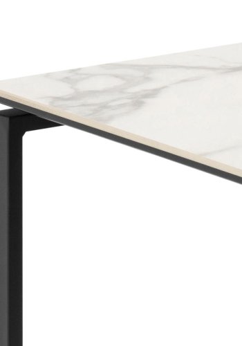 ACT NORDIC Katrine indskudsborde - hvid Akranes ru keramik og mat sort stl (50x50) (st med 2)