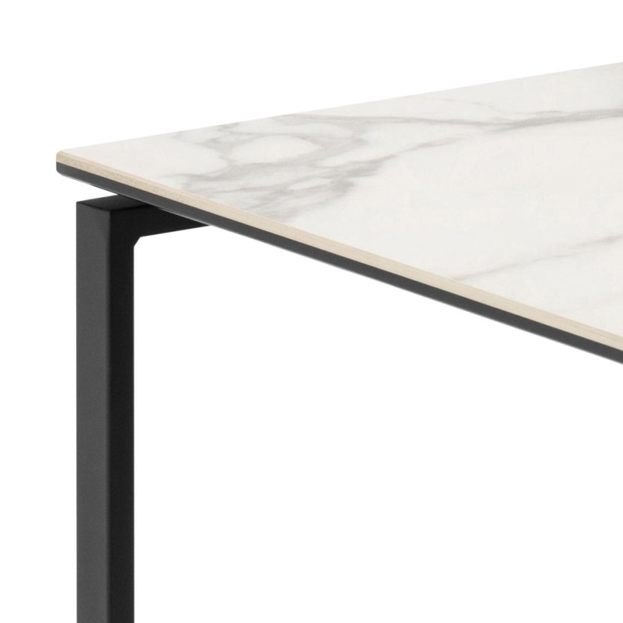 ACT NORDIC Katrine indskudsborde - hvid Akranes ru keramik og mat sort stl (50x50) (st med 2)