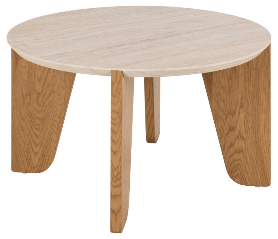 ACT NORDIC Dockland sofabord, rund - travertin ru papir og mat vild eg ru papir (80)