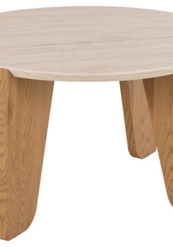 ACT NORDIC Dockland sofabord, rund - travertin ru papir og mat vild eg ru papir (80)