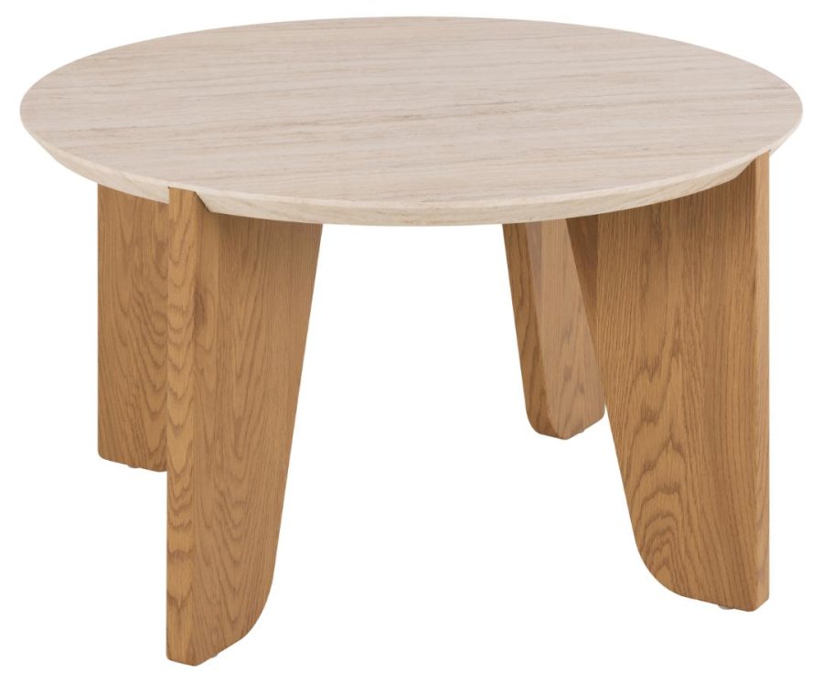 ACT NORDIC Dockland sofabord, rund - travertin ru papir og mat vild eg ru papir (80)