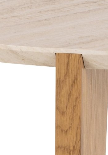 ACT NORDIC Dockland sofabord, rund - travertin ru papir og mat vild eg ru papir (80)