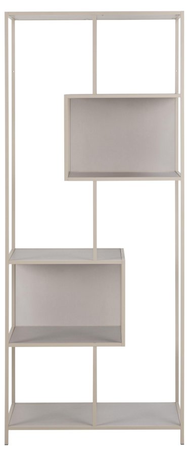 ACT NORDIC Seaford reol, m. 5 hylder - gr ru melamin og gr ru stl (77x35x185)