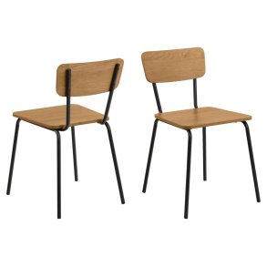 ACT NORDIC Peru spisebordsstol - mat vild eg ru melamin og mat sort ru stl