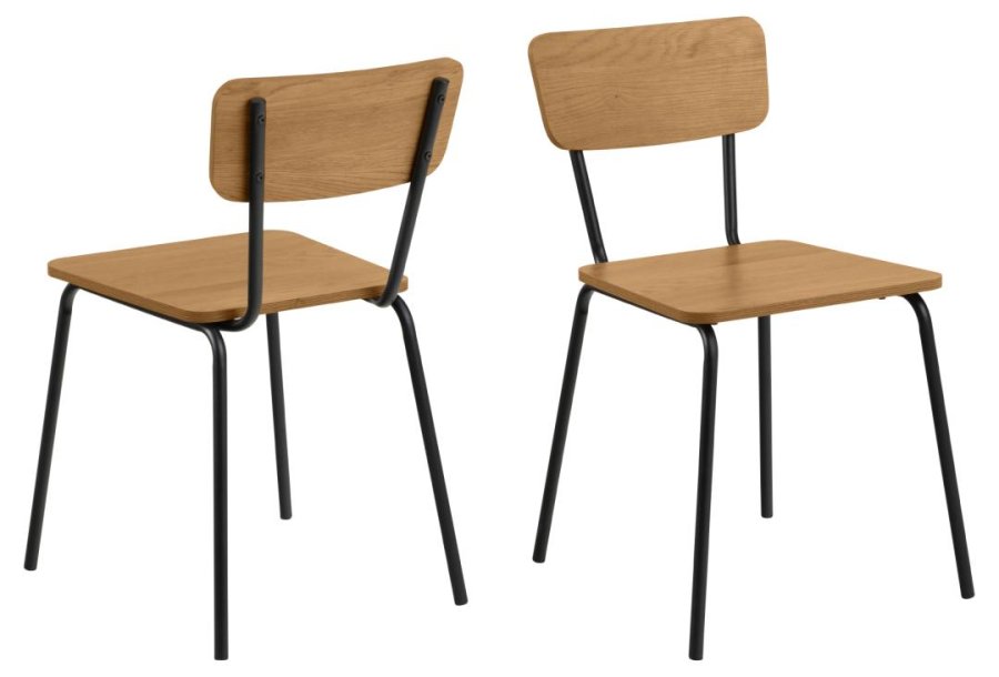 ACT NORDIC Peru spisebordsstol - mat vild eg ru melamin og mat sort ru stl