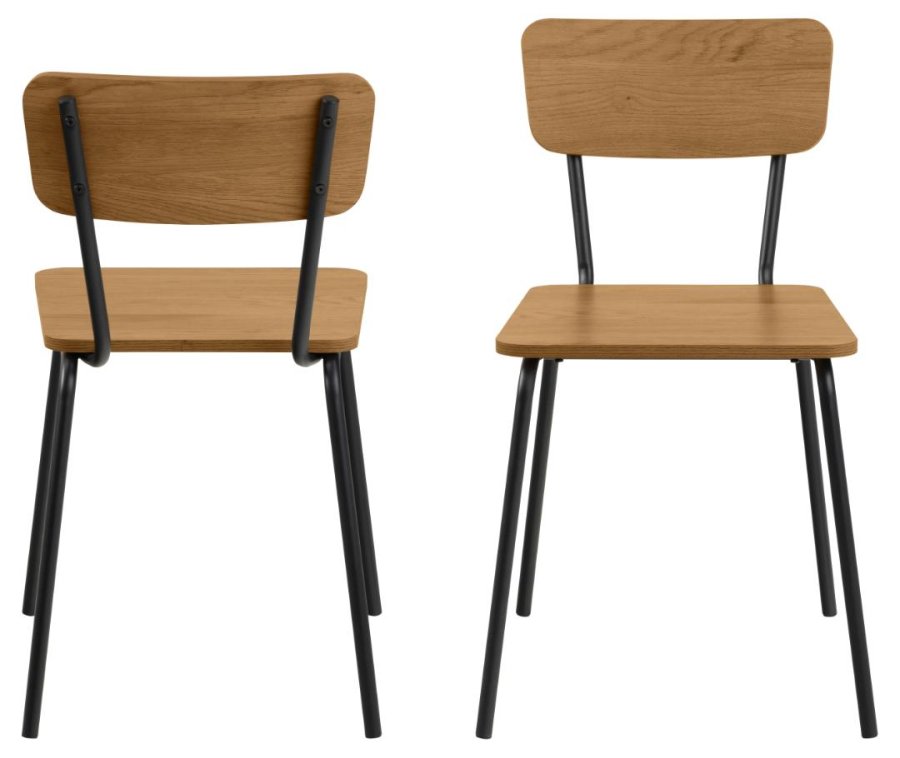 ACT NORDIC Peru spisebordsstol - mat vild eg ru melamin og mat sort ru stl